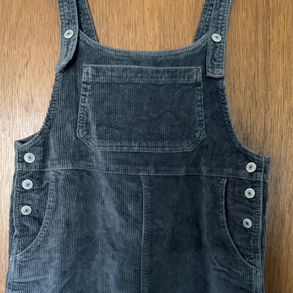 American Eagle Outfitters Charcoal Corduroy Pinafore Dress - Picture 3 of 4